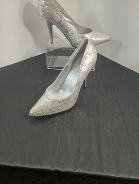 PLEASER Silver Sequins/Chrome Heels Woman's SZ 13 Mens SZ 11